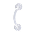 Bioplast Clear Acrylic Ball Glitter Eyebrow Ring
