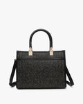 Kaya Rattan Satchel Purse Black
