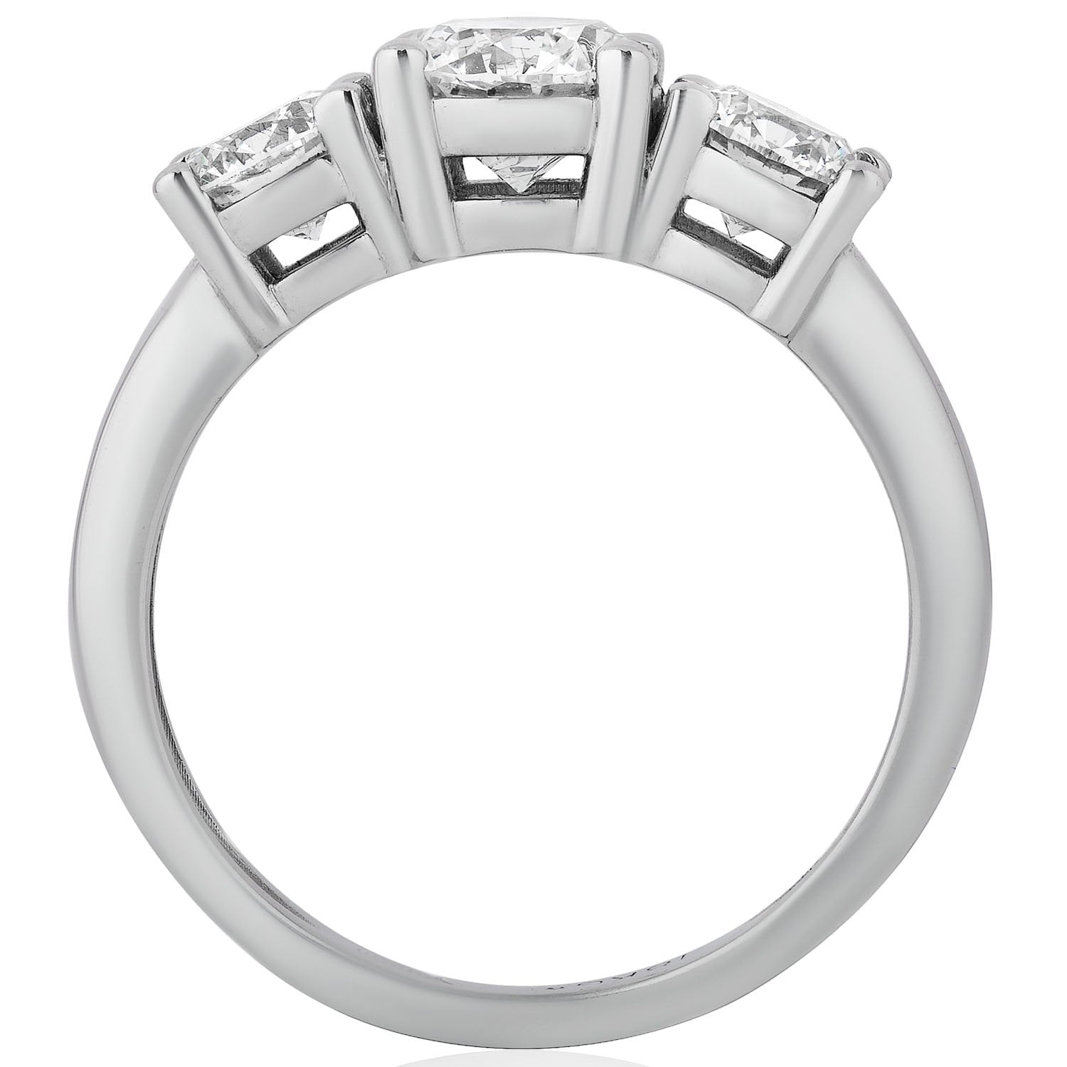 2 CTW AGI Certified Lab Grown Diamond (G-VS) Three Stone Engagement Ring in Choice of 14K Yellow or 14k White Gold