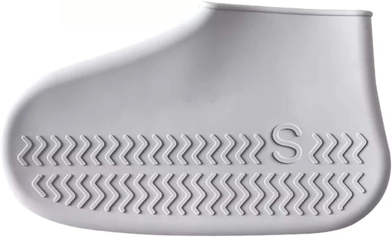 Unisex Silicone Waterproof Shoe Covers Slip-Resistant Large Grey Size L