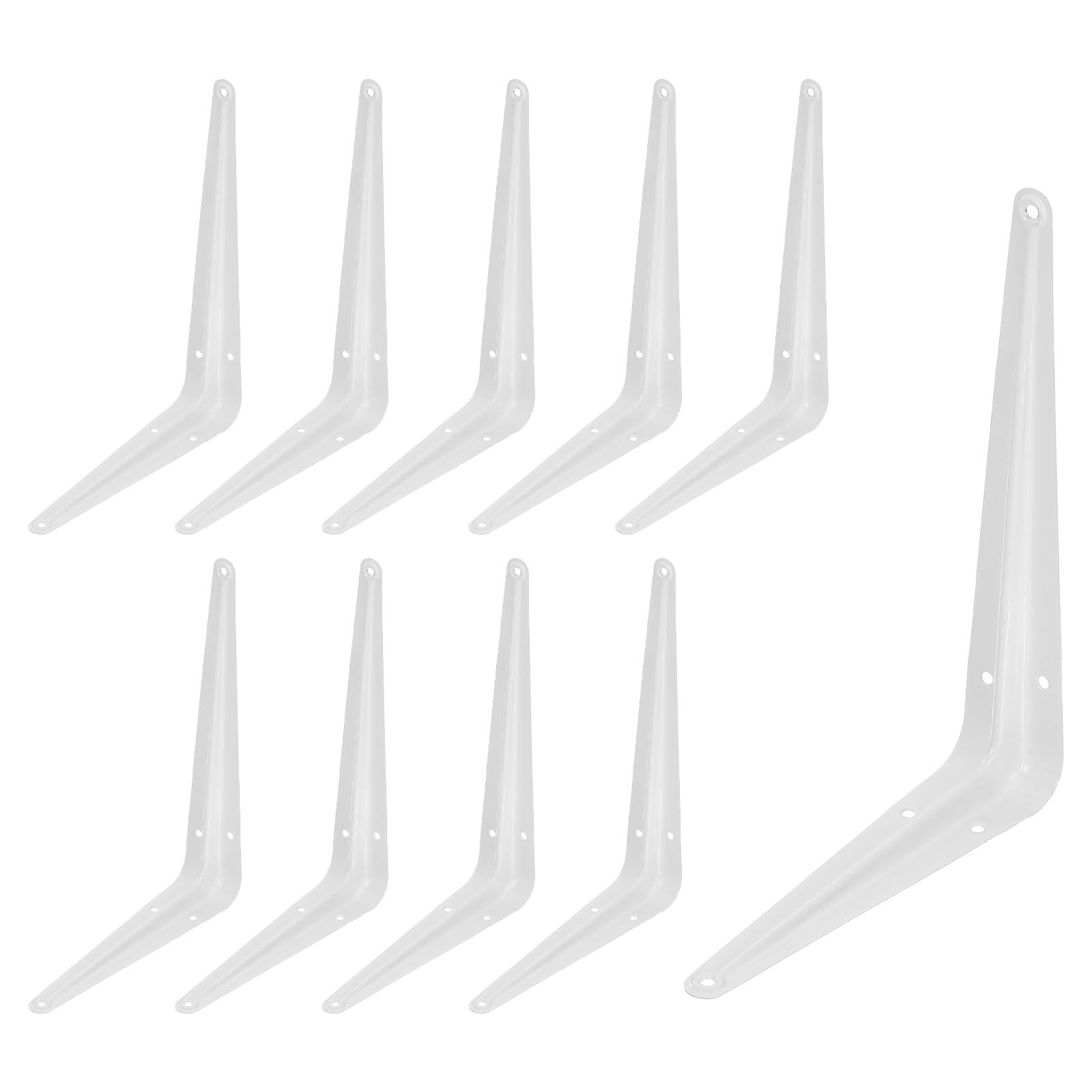 uxcell Floating Shelf Bracket 8x6in Iron L Bracket White 10 Pack