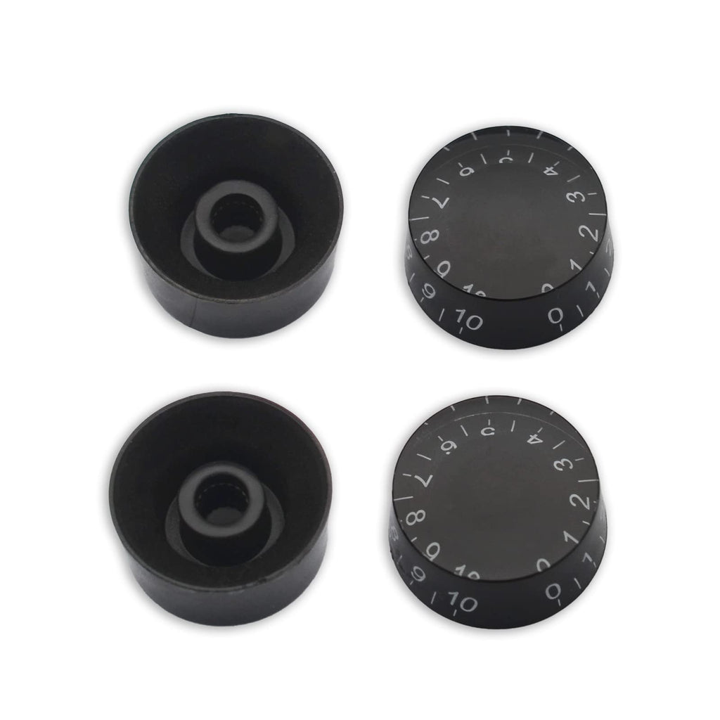 SAPHUE 4PCS Speed Control Knobs Electric Guitar Tone Volume Black