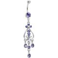 Purple Gem Liquid Drops Chandelier Belly Ring