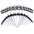 Clear Acrylic Taper Plug Kit - 32 Piece 14 to 00G Ear Stretchers
