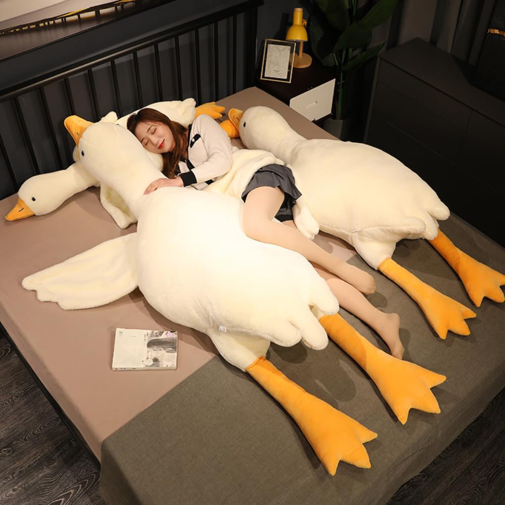 Srutirbo Giant Goose Stuffed Animal Plush Pillow White 37.5 Inch