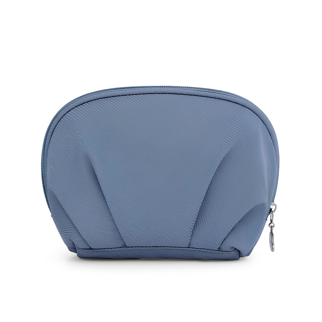 E-Tree Makeup Bag Half Moon Cosmetic Pouch Travel Toiletry Organizer Blue