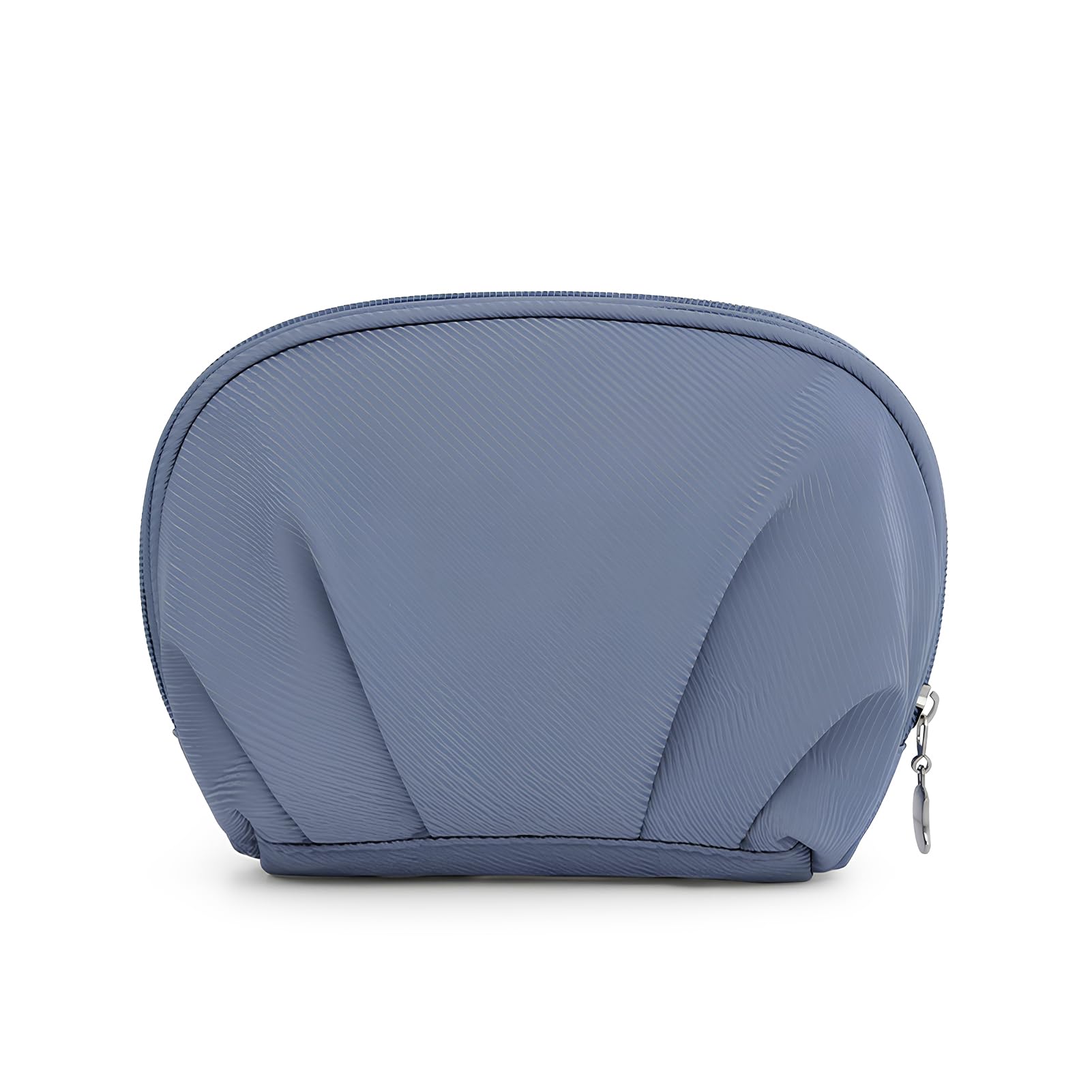 E-Tree Makeup Bag Half Moon Cosmetic Pouch Travel Toiletry Organizer Blue