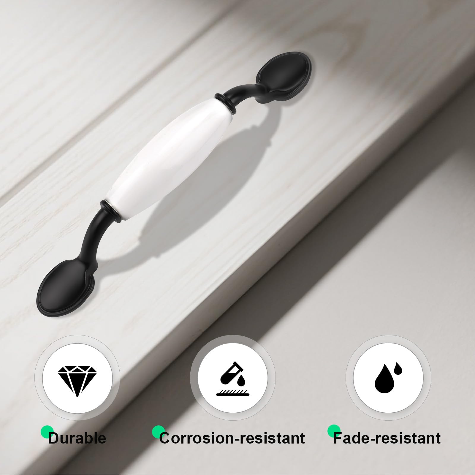 EZRENOVA 10 Pack Matte Black Cabinet Pulls 96mm Zinc Alloy Modern Style