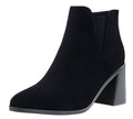 Vepose Women's Ankle Booties Pointed Toe Block Heel Blacknubuck Size 10