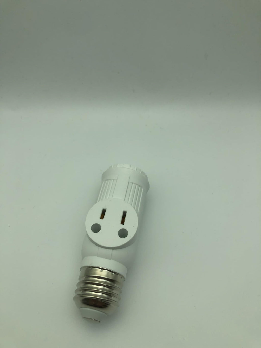 Figame E26/E27 3 Prong Light Bulb Socket Adapter Polarized White 2 Pack