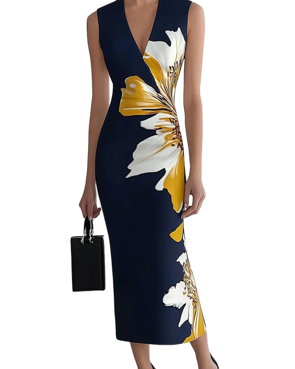 HVT Women's 2025 Summer Halter Neck Floral Print Maxi Dress XXL