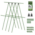 Joyhalo 20 Pack 17in Modular Garden Trellis Kit Green for Tomatoes Grapes