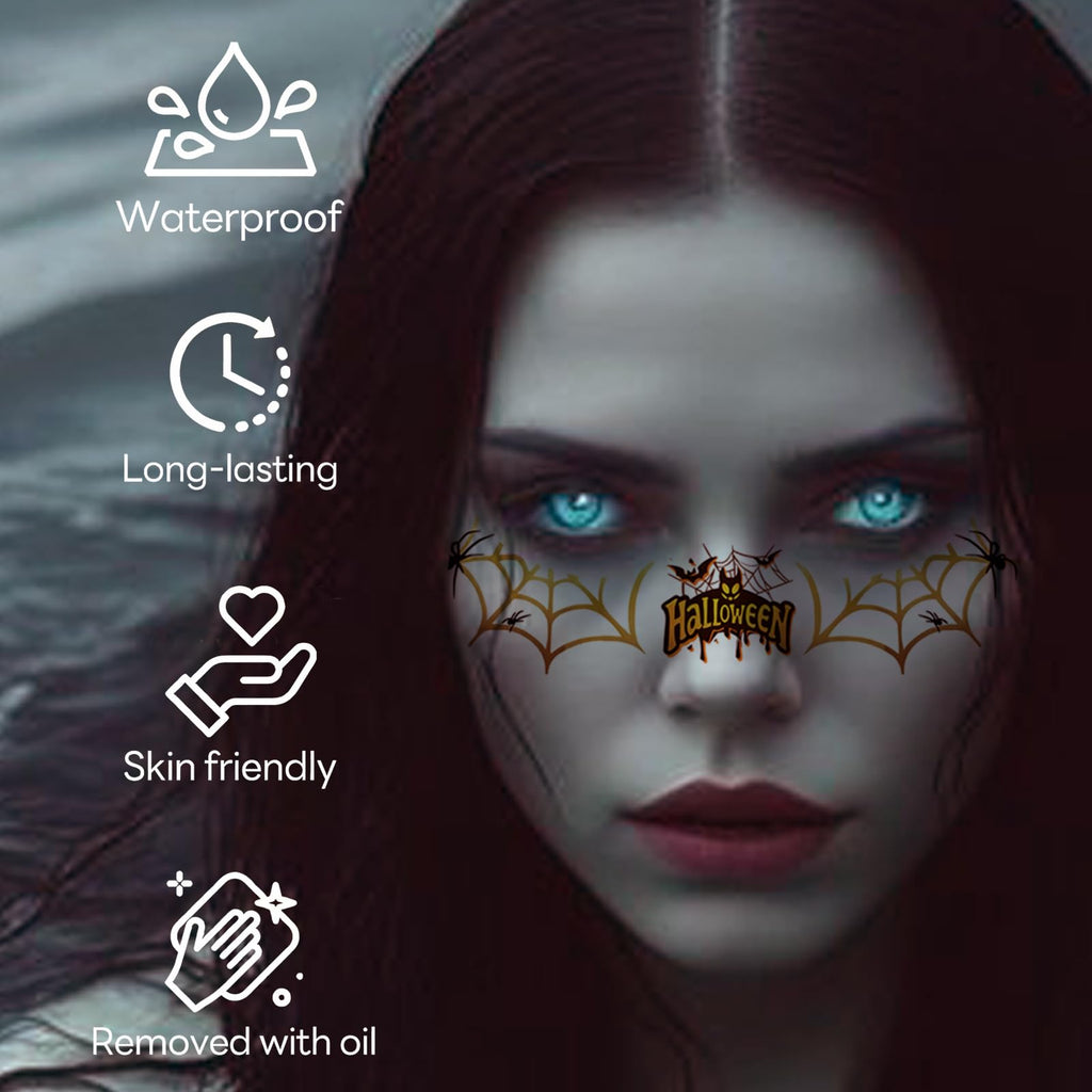 Cardiyar Glitter Freckles 24PCS Waterproof Gold Temporary Face Tattoos