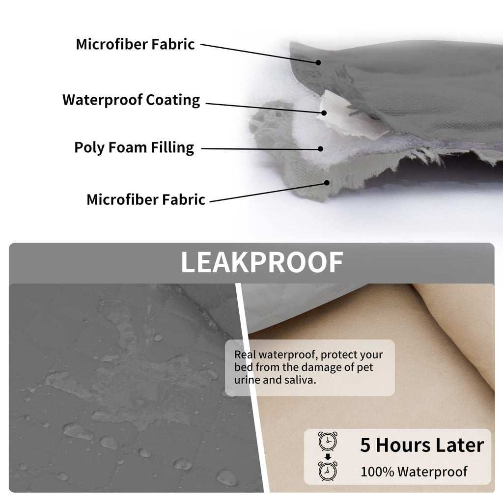 Easy-Going Waterproof Reversible Dog Bed Cover 68x86 Gray/Light Gray