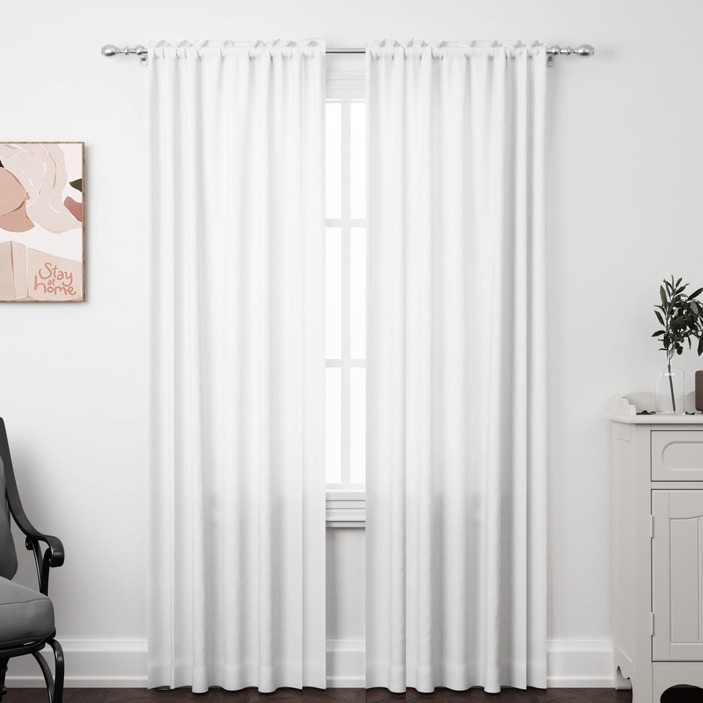 ZWARMY Kitchen Tier Curtains 84x40in White Semi Light Filtering 2Pcs