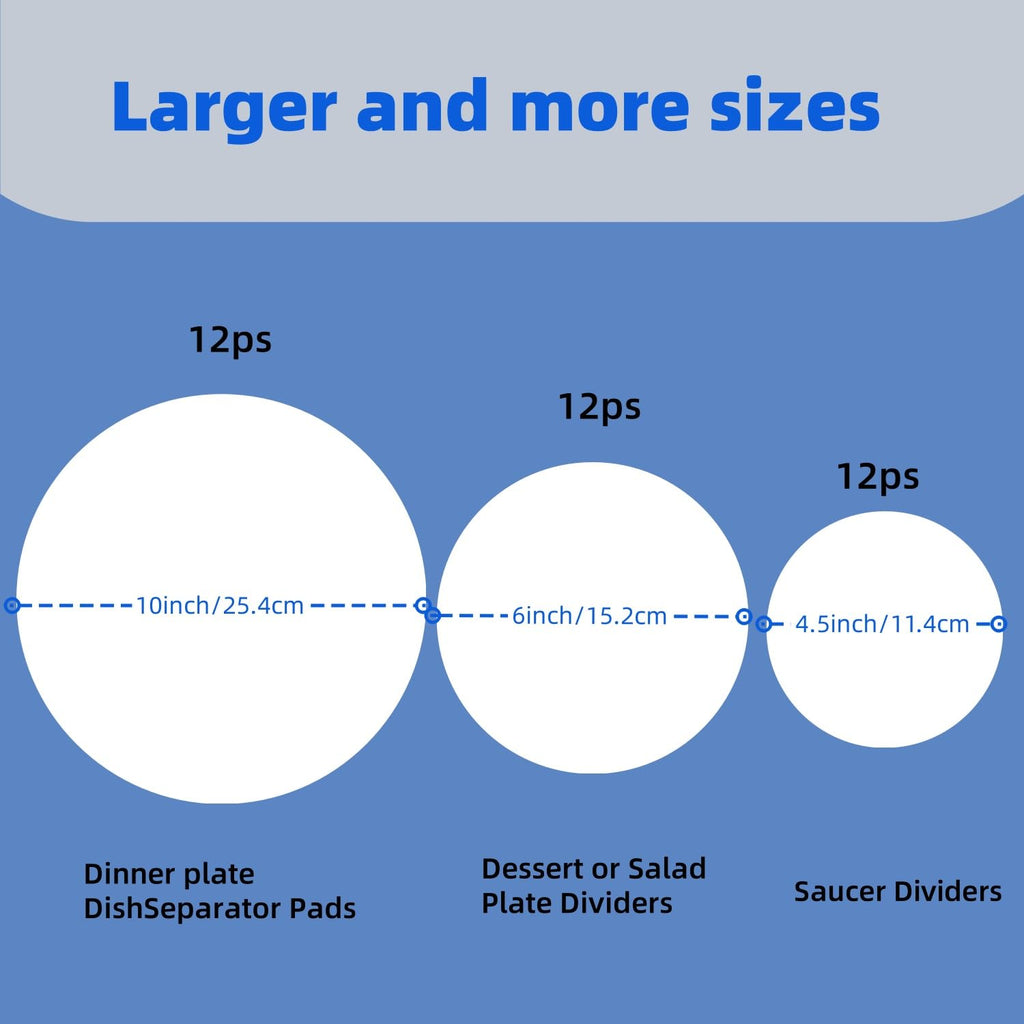 Ceramic Plate Separator Pads 36 Felt Protectors 10/6/4.5 Inch Washable Reusable