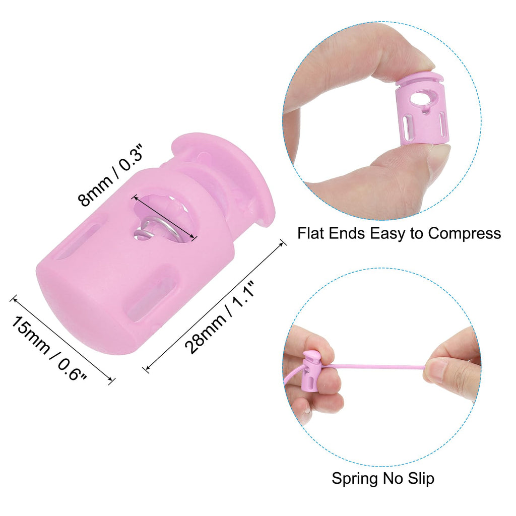 PATIKIL 10 Yard Elastic Bungee Cord & Cord Lock, Pink, 25 Pack