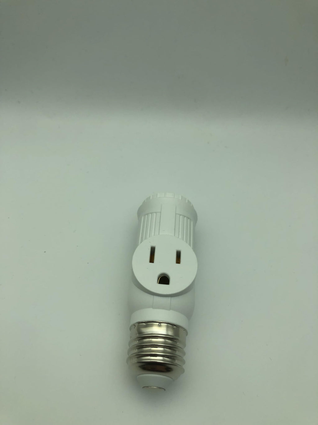 Figame E26/E27 3 Prong Light Bulb Socket Adapter Polarized White 2 Pack