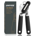 UHIYEE Manual Can Opener Heavy Duty Sharp Blade Soft Handle Black