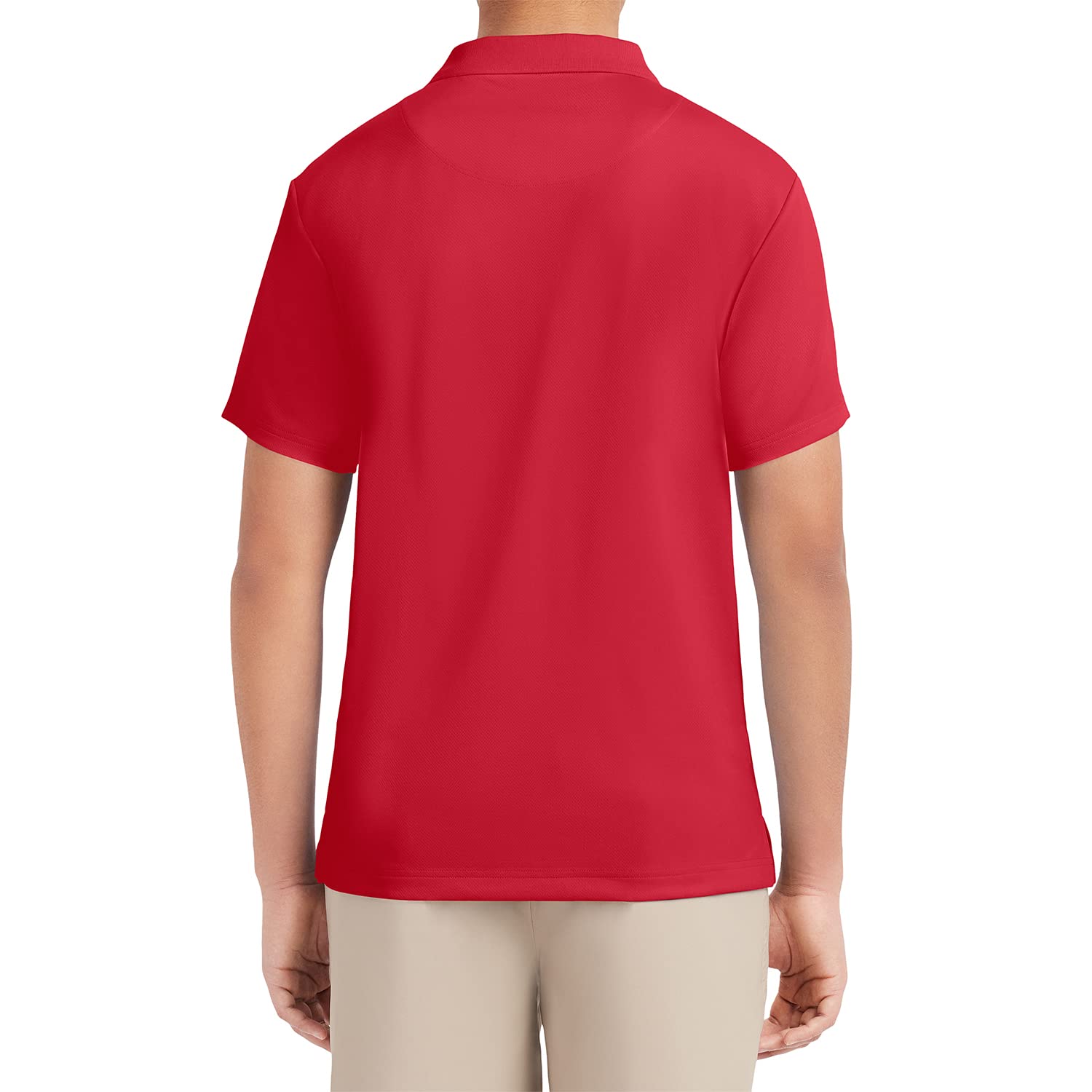 Izod Mens Short Sleeve Performance Polo Shirt, Red-646, 36-37 US