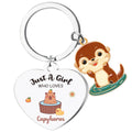 GiftoBi Capybara Animal Keychain Stainless Steel 3x3cm Silver B Unisex