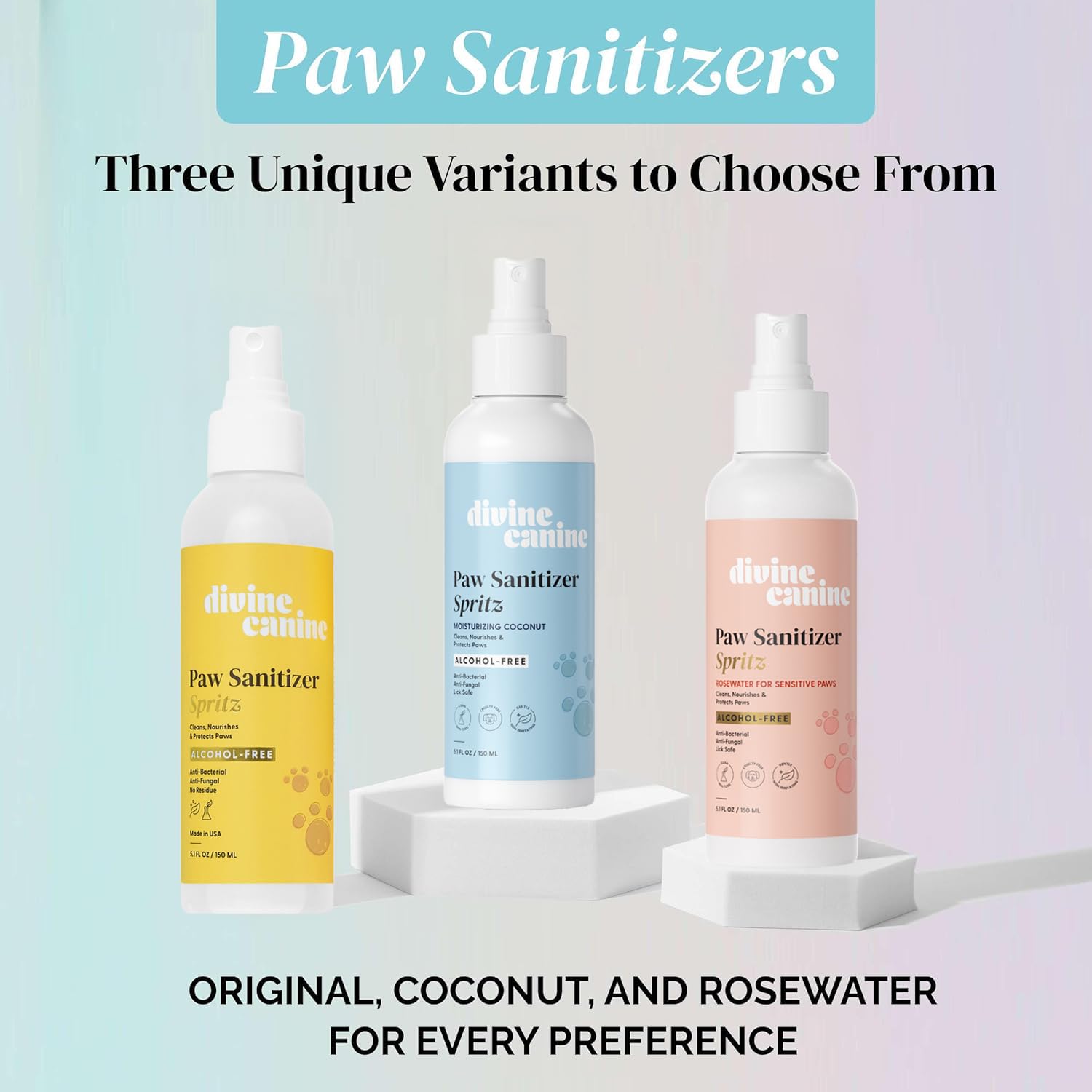 Dog Paw Cleaner Spray 5.1oz Alcohol Free Rosewater Aloe Copaiba Lemongrass USA