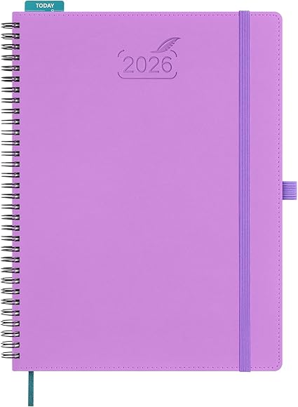 BEZEND 2026 Weekly Monthly Planner 8.5x11 Lavender PU Leather Softcover