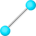 Blue Silicone Coated Acrylic Ball End Barbell Tongue Ring