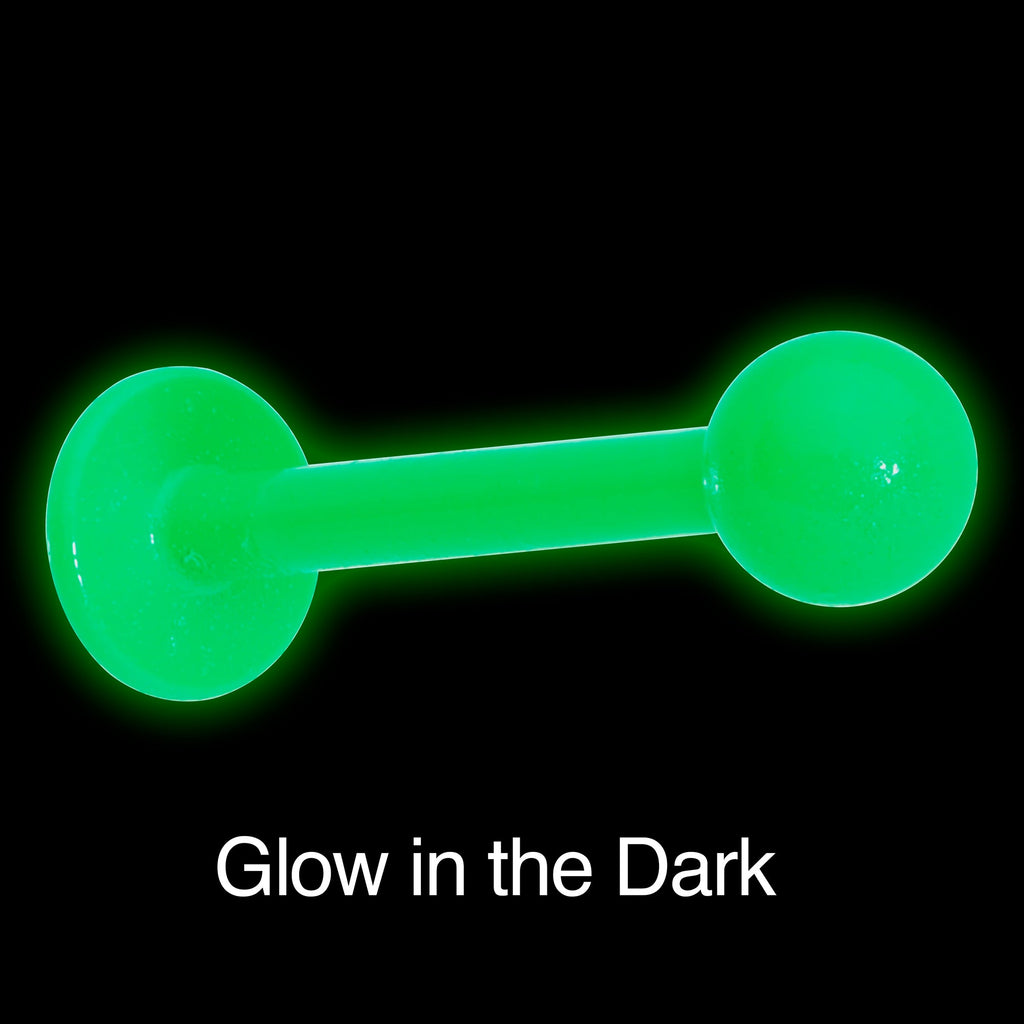 16G 3/8 Teal Green Glow In The Dark Effect Labret Monroe