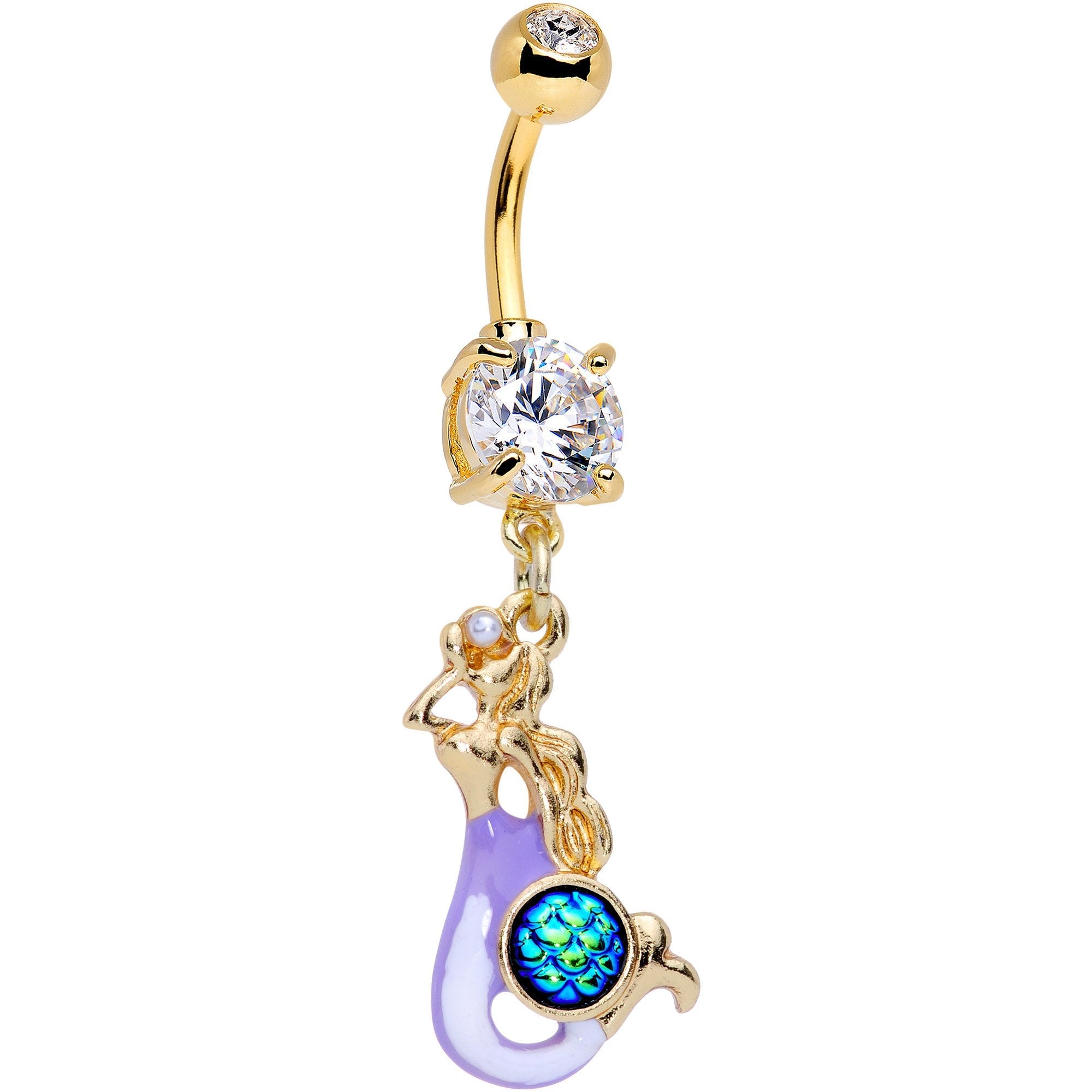 Mermaid Scale Sea Lover Dangle Belly Ring