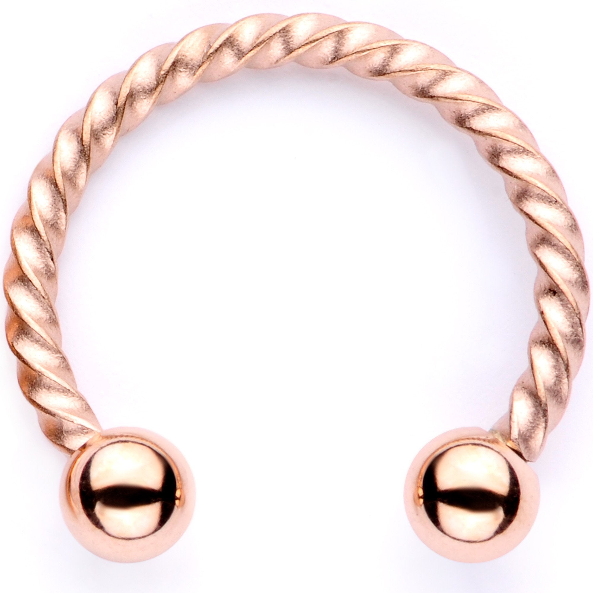 16G 3/8 Teal Faux Opal Rose Gold Tone Horseshoe Closure Ring Set