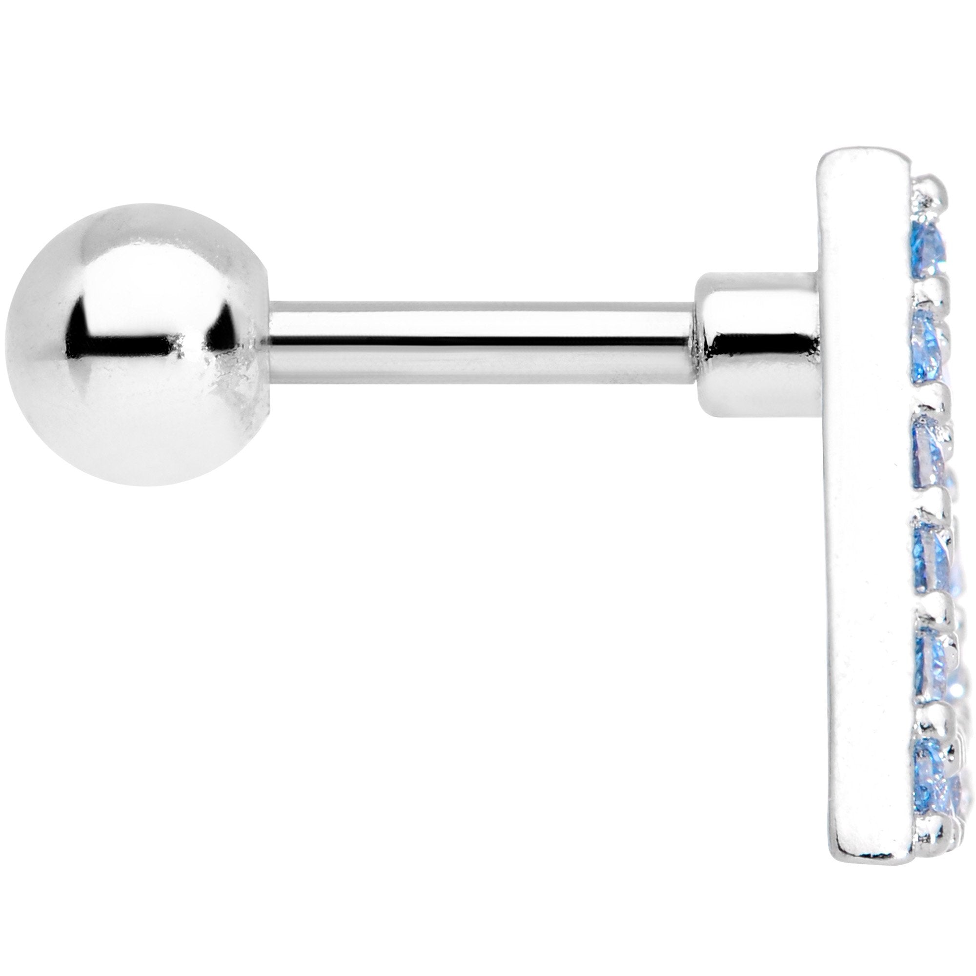 16G 1/4 Aqua Gem Triangle Cartilage Tragus