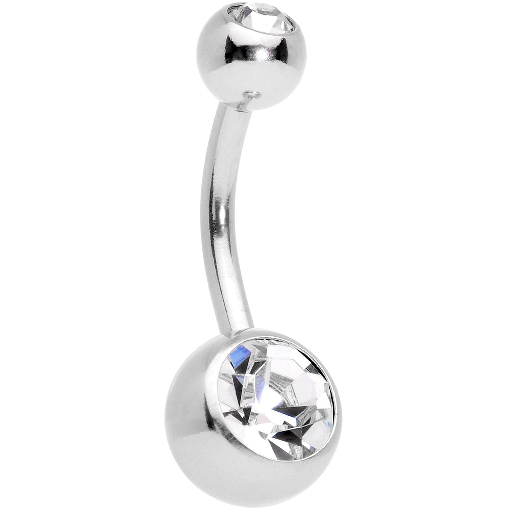 Clear Gem Red Holiday Cupcake Belly Ring Set of 4