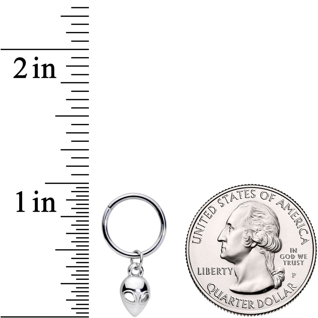 16G 3/8 Open Eyed Alien Invader Dangle Hinged Segment Ring