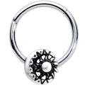 16G 3/8 Moon Cradling the Sun Hinged Segment Ring