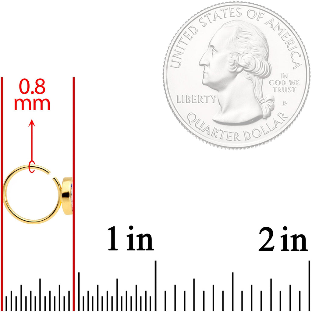 20G 5/16 Gold Tone Crescent Moon Seamless Circular Ring