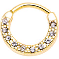 16G 5/16 Clear Gem Gold Tone Paved Cartilage Clicker