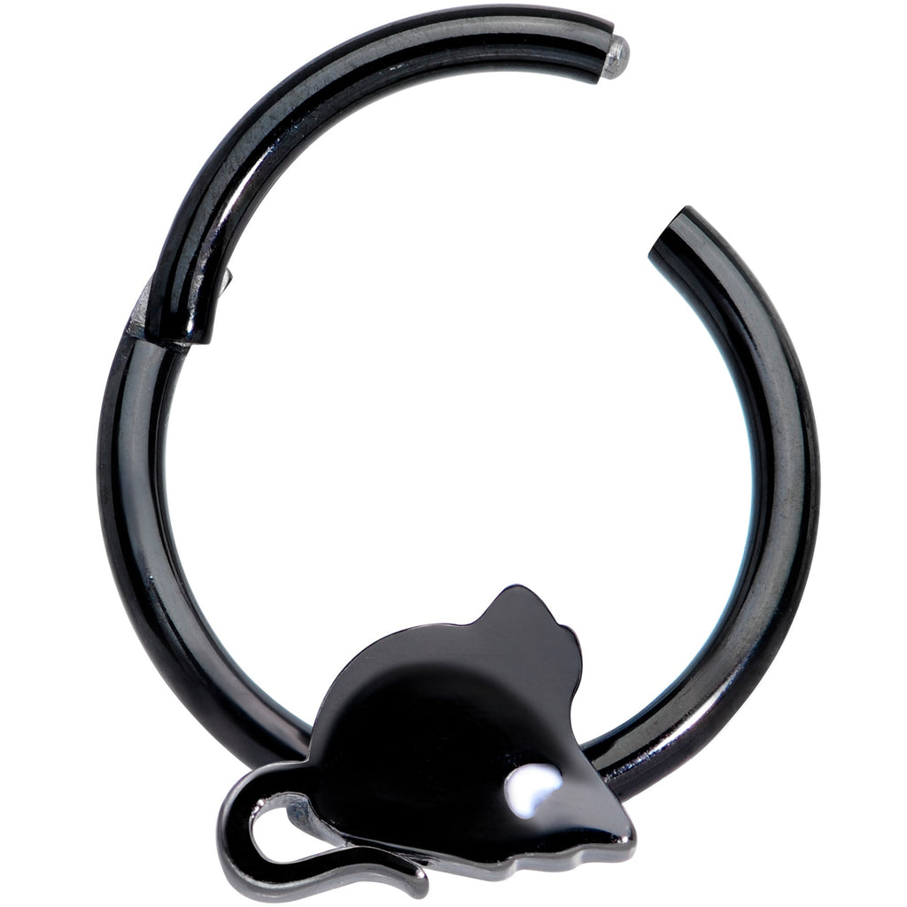16G 3/8 Black Mouse Septum Clicker
