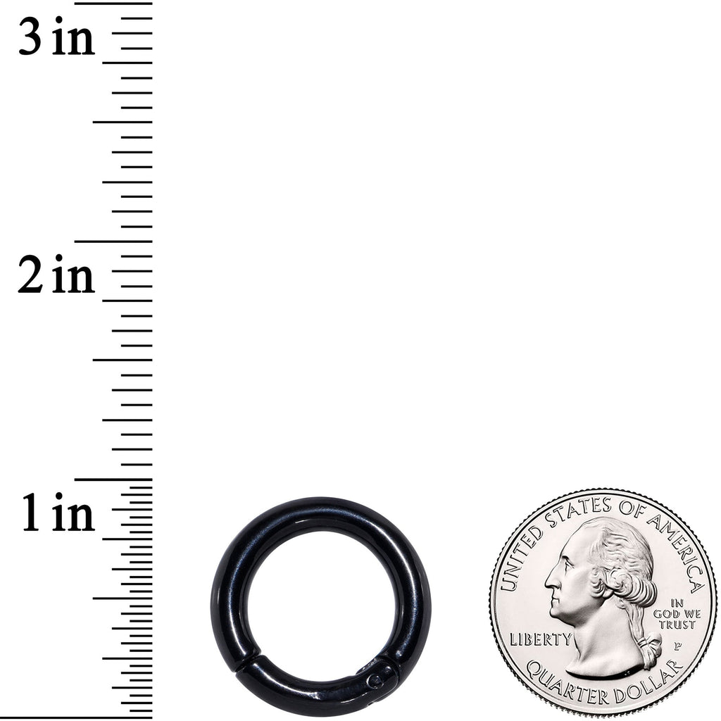 6G 5/8 Black PVD Steel Hinged Segment Ring