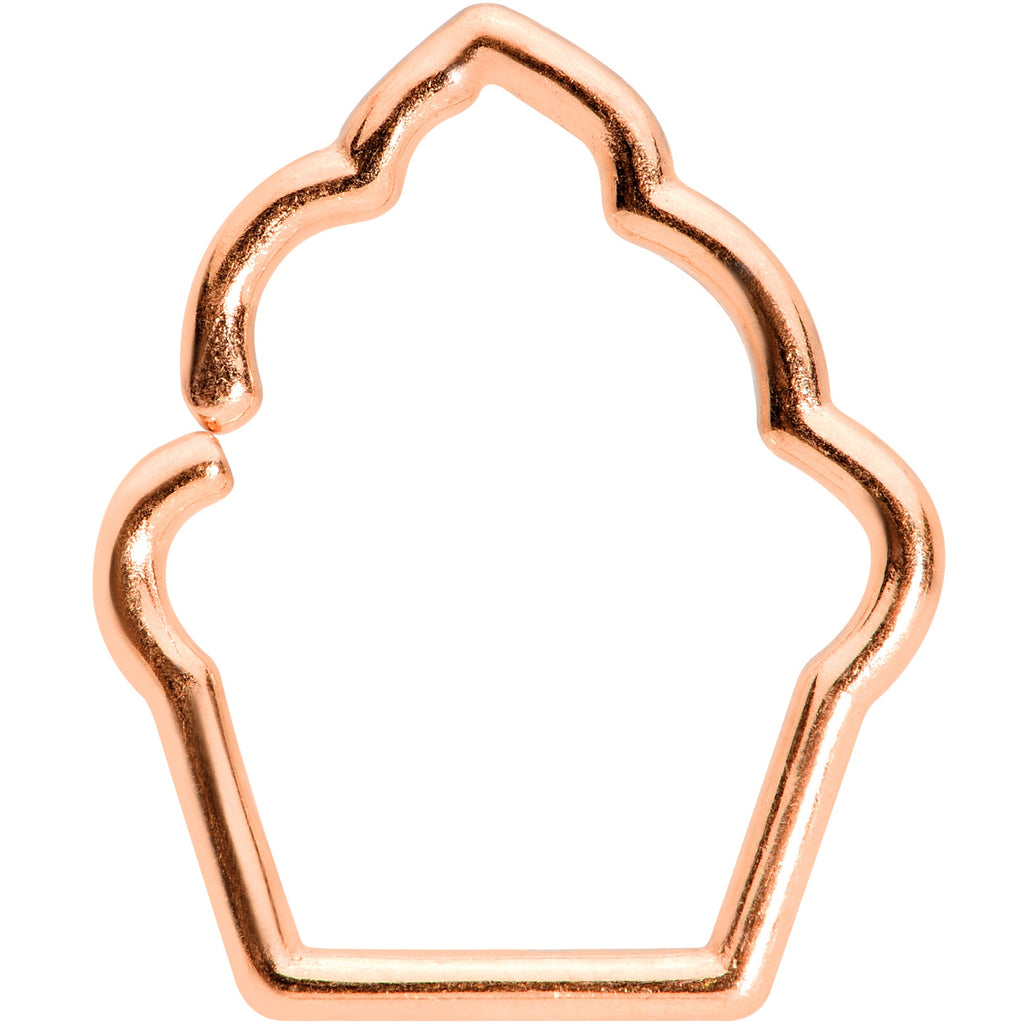 16G 5/16 Rose Gold Tone Baked Treats Cupcake Closure Ring