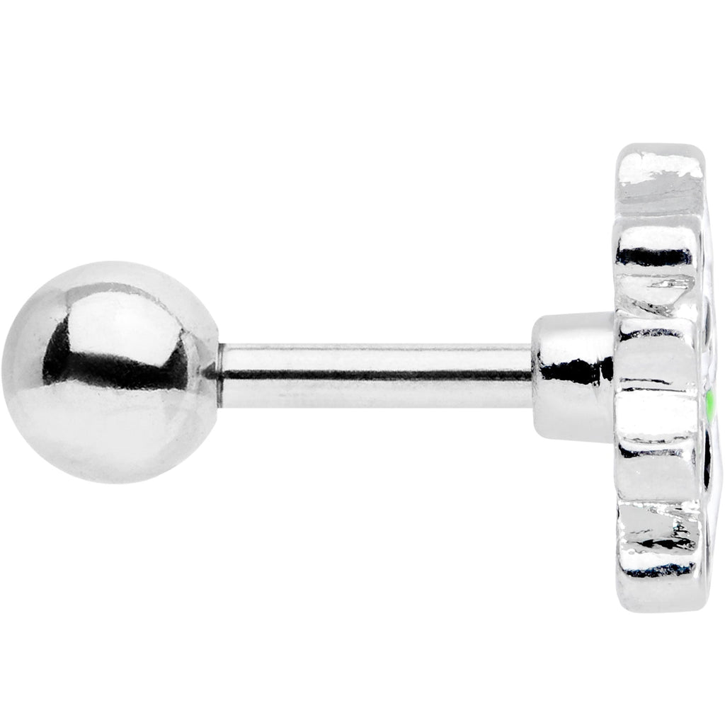 16G 1/4 Black White Hungry Panda Bear Cartilage Tragus Earring