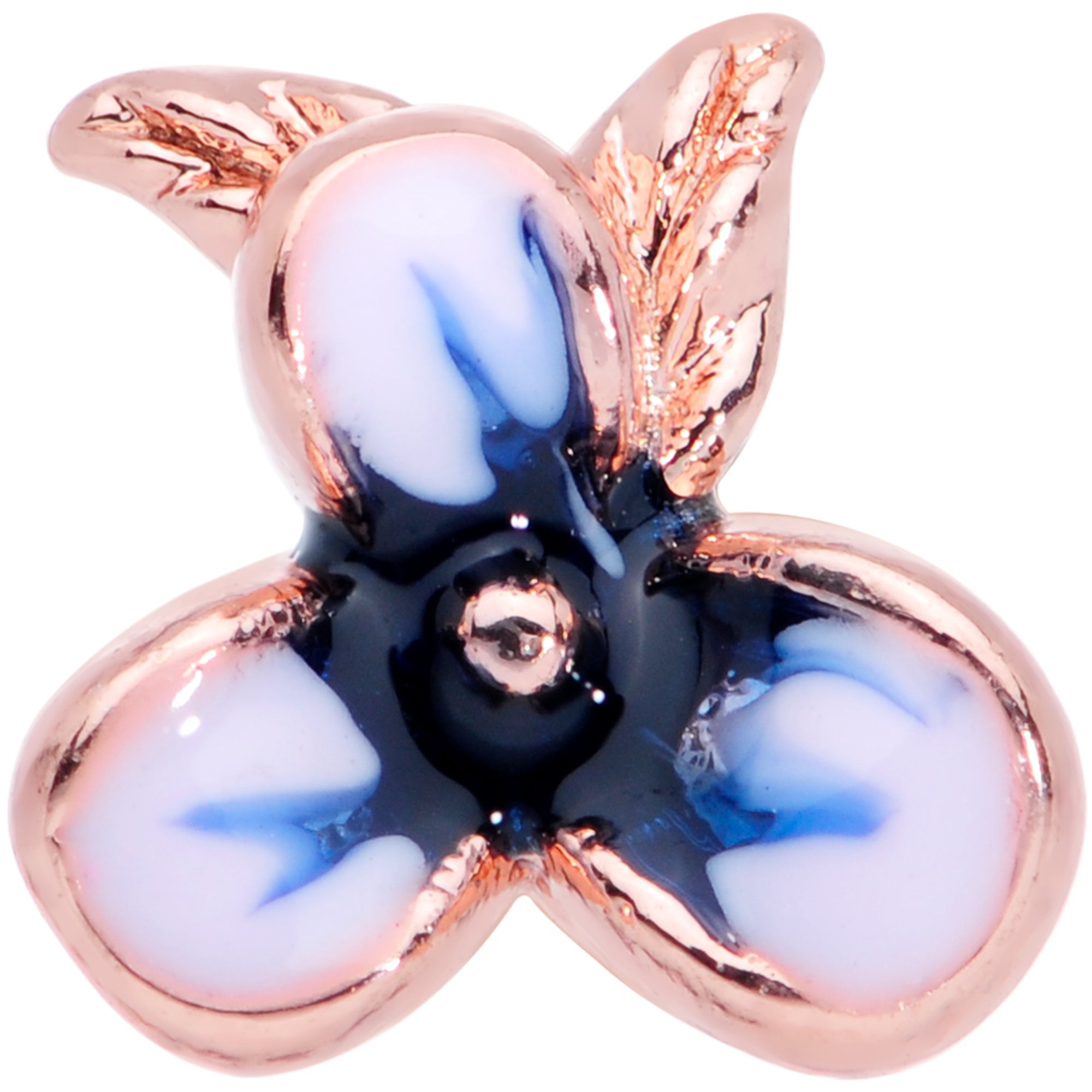 16G 1/4 Rose Gold Tone Tropical Flower Cartilage Tragus