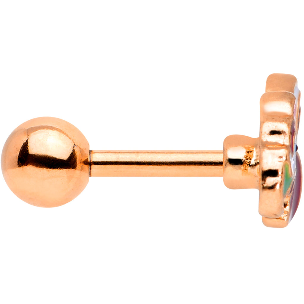 16G 1/4 Rose Gold Tone Snacking Squirrel Cartilage Tragus Earring