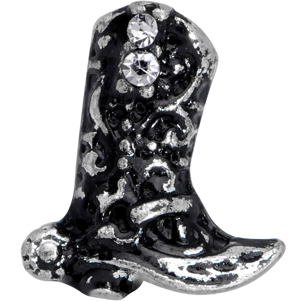 16G 5/16 Clear Gem Cowboy Boot Labret Monroe Tragus