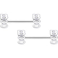 14G 9/16 White Boo Halloween Barbell Nipple Ring Set