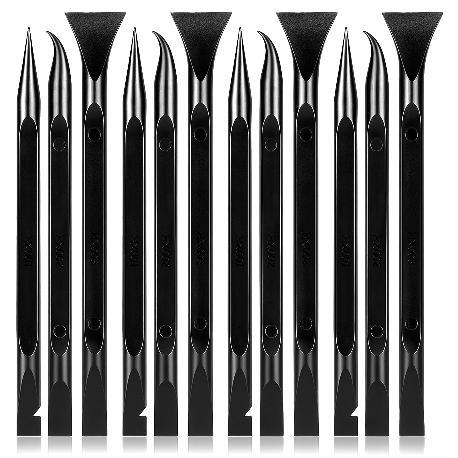 Prasacco 12 Pcs Plastic Scraper Tool Multi-Purpose Pen-Shaped Black