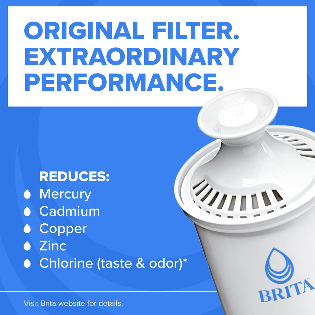 Brita Large Water Filter Pitcher 10-Cup Mazarine Blue with 1 Standard Filter