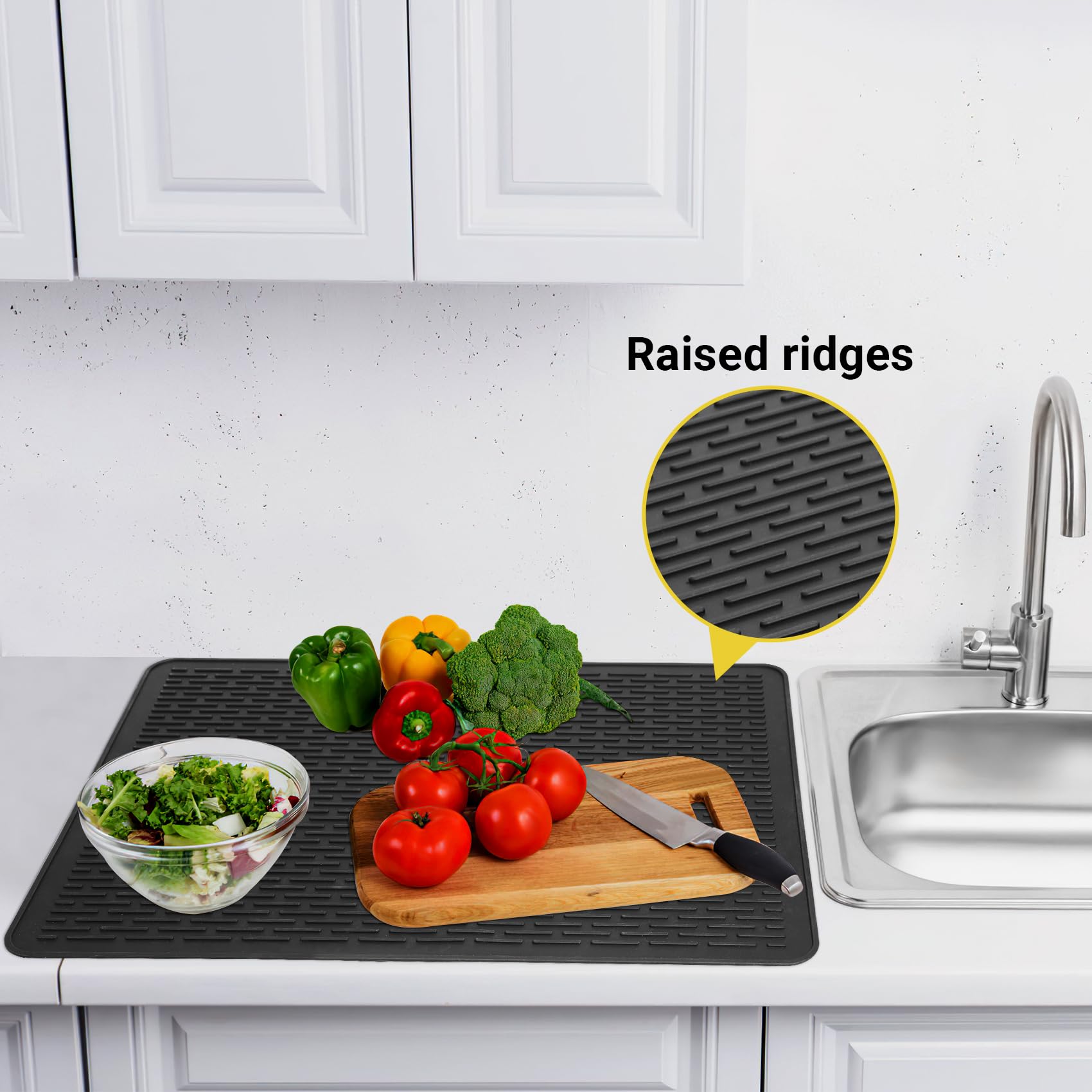 TWIZIUAO Electric Stove Cover Mat Heat Resistant Silicone Black 36x21