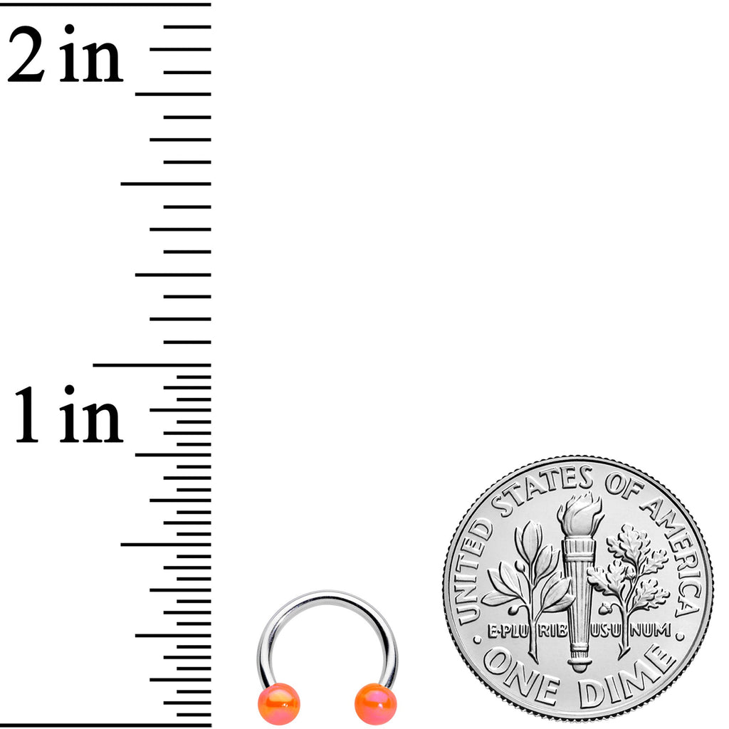 16G 5/16 Orange Ball Ends Horseshoe Circular Barbell