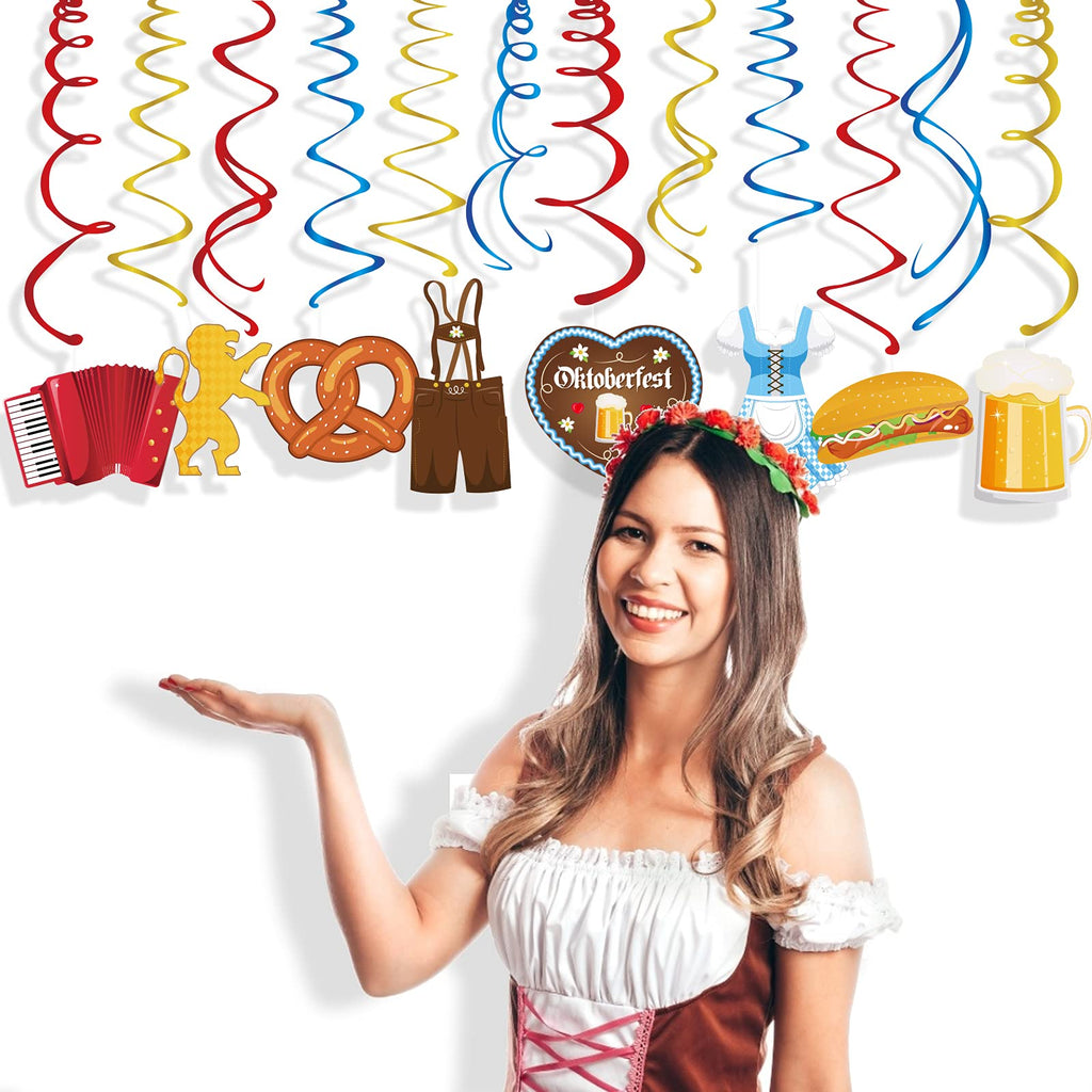 Generic Munich Oktoberfest Swirl Decorations Gold PVC Party Hanging Streamers
